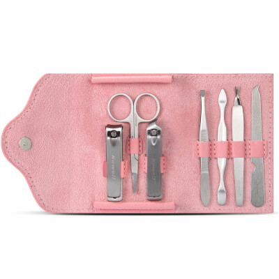 

Korea Kowell Han Kewei stainless steel nail clipper set anti-splash nail scissors personal care repair capacity combination 7 piece set KB705 pink