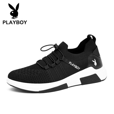 

Playboy PLAYBOY fashion sports flying woven casual shoes mens breathable non-slip DS83065 black 44