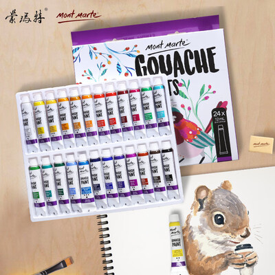 

Montmartre Mont Marte Boxed Gouache Pigment 24 Color 12ML Painting Gouache Pigment Set PMHS0030