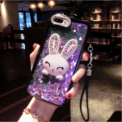 

Love Heart Stars Glitter Stars Cartoon Rabbit Stand Phone Case For Xiaomi Mi Max 3 Dynamic Liquid Quicksand Back Cover