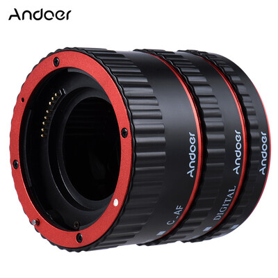 

Andoer Colorful Metal TTL Auto Focus AF Macro Extension Tube Ring for Canon EOS EF EF- 60D 7D 5D II 550D Red