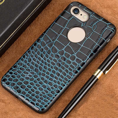 

Leather phone case iPhone5 6 7 8s plus protective shell crocodile top&bottom leather all-inclusive for x xs max xr phone case