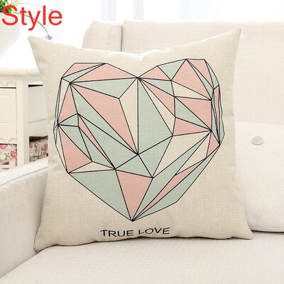 

Cotton Linen Pattern Pillow Car Sofa Pillow Cushion Lumbar Pillow 1 Piece Set 45X45CM