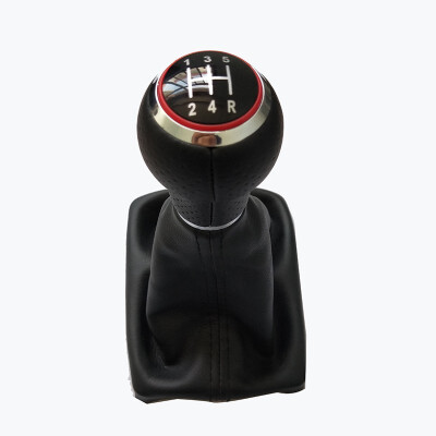 

For Audi A4 S4 B8 8K A5 8T Q5 8R  Line 07-15 Shift Knobs with PU Leather Boot RED LINE Gear Shift Knob With Red Ring