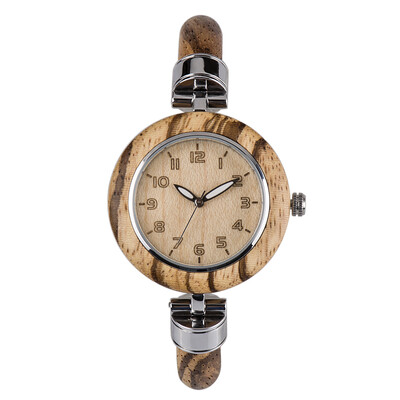 

BEWELL ZS-W151A Women Wood Watch Quartz Movement Vintage Casual Bracelet Bangle Wrist Watch