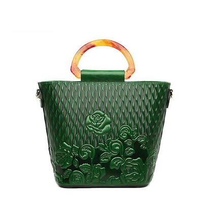 

SUWERER 2019 New Top cowhide fashion women Genuine Leather bag luxury handbags designer embossed bag tote women hangdags