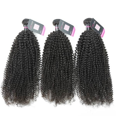 

Superior Grade mix 3 or 4 bundles Malaysian Kinky Curly Virgin Human hair extensions