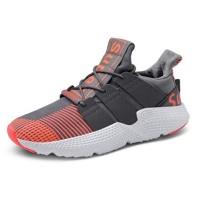 

Mens Shoes Fashion Sports Casual Shoes Breathable Running Shoes Lace Up Sneakers Red Orange Black Size 39-46