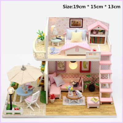 

Miniature DIY Puzzle Toy Doll House Model Wooden Furniture Building Blocks Toys For Kids Birthday Gifts