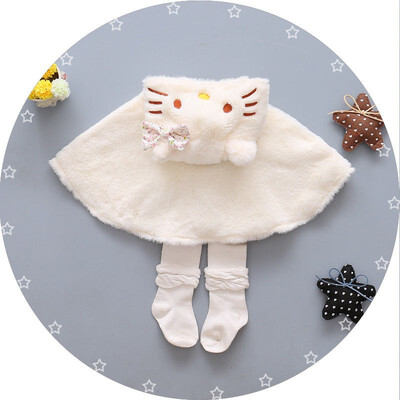 

Lovely Baby Girls Cat Hooded Cloak Poncho Jacket Outwear Kids Warm Coat Clothes