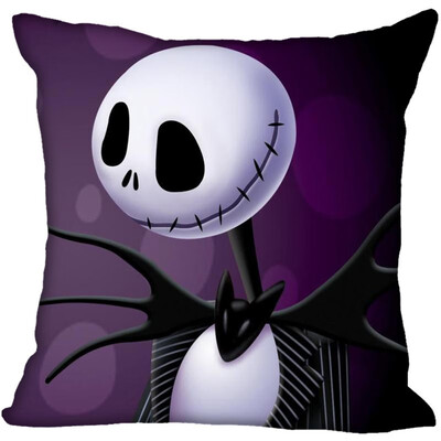 

Nightmare Before Christmas Pillow Cover Bedroom Home Office Decorative Pillowcase Square Zipper Pillow Cases Satin Fabric No Fade