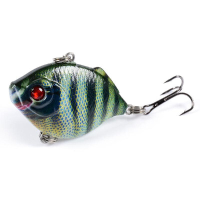 

Mini VIB Fishing Lures with Treble Hooks 3D Eyes Lifelike Fishing Bait Artificial Hard Bait Lure