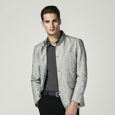 

Jinba K-boxing jacket mens trend long jacket mens handsome thin jacket spring mens clothing BKZL1513 light gray 170 M