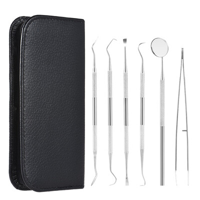 

6Pcs Stainless Steel Dental Tools Dentistry Instrument Dental Mirror Odontoscope Tooth Scraper Waxing Carving Kit for Dental Care