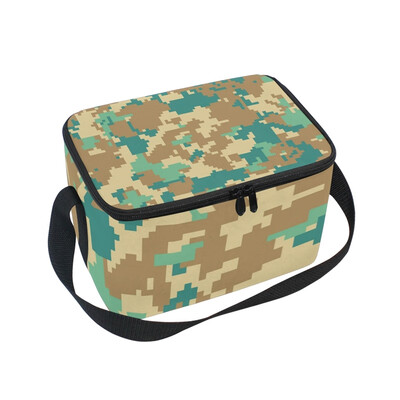 

ALAZA Insulated Lunch Box Camouflage Pattern Lunch Bag for Men Women Portable Tote Bag Cooler Bag