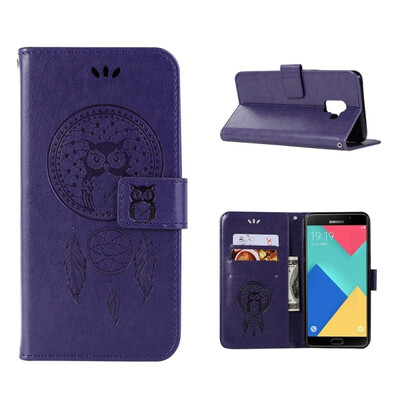 

MOONCASE Samsung Galaxy J6 Windbell Owl Embossed Leather Case - Purple