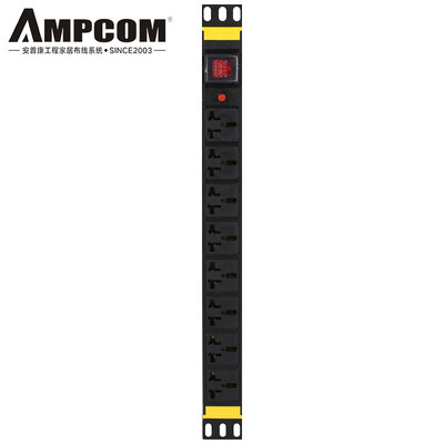 

AMPCOM PDU cabinet socket power socket socket 8 bit 10A with switch 3 m commercial socket wiring board tow board AMPDU810K