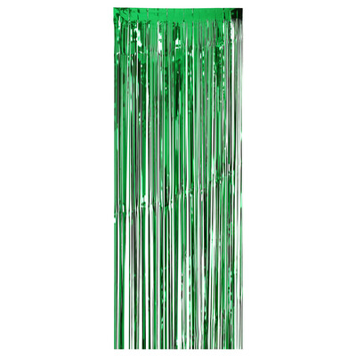 

100 300cm Metallic Foil Fringe Curtain Tinsel Shimmer Window Door Curtain Wall Backdrop Panel Decoration for Wedding Christmas P