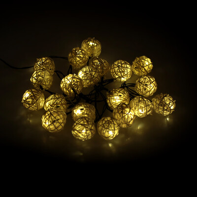 

Lixada Outdoor Garden Solar Powered 46M 20LED Warm White Vine Ball Globe Light Control String Lamp Fairy Lights for Party Wedding