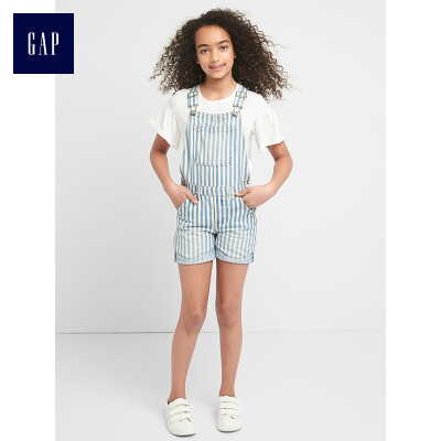 

GAP flagship store girl cotton pinstripe pattern strap shorts 229606 indigo stripes 140cm L