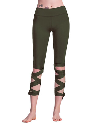 

Fashion Women Lace Up Ballet Dancing Leggings High Waist Push Up Fitness Skinny Pants Pantalon Workout Leggings