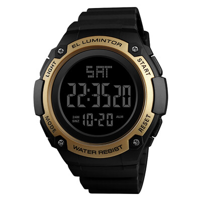 

SKMEI 1346 Men Analog Digital Watch Fashion Casual Sports Wristwatch 2 Time 5ATM Waterproof Leather Strap Backlight Multifunctiona