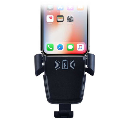 

car wireless charging bracket mobile phone holder air outlet snap-on electric induction bracket fast charge black
