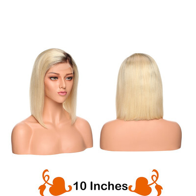 

Blonde Bob Wig Human Hair Brazilian Virgin Hair Short Bob Wig Straight Middle Part Machine Made Human Hair Wigs