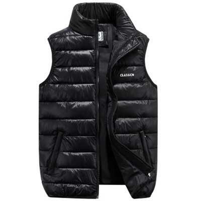 

Winter Down Vest Jacket Men Thickening Cotton Down Vest Mens Casual Windbreaker Male Sleeveless Coat 2018 chaleco hombre