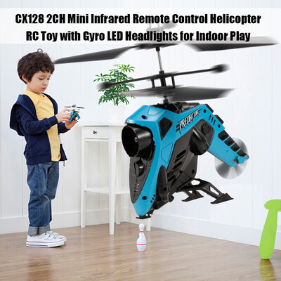 

CX128 2CH Mini Infrared Remote Control Helicopter RC Toy with Gyro LED Headlights for Indoor Play Kids Beginners