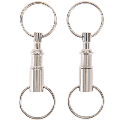

2pcs Dual Detachable Key Ring Snap Lock Pull-apart Keychain Outdoor Camping Equipment