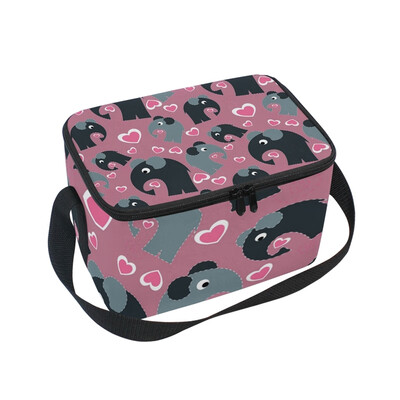 

ALAZA Lunch Box Love Elephant Insulated Lunch Bag Large Cooler Tote Bagfor Men Women