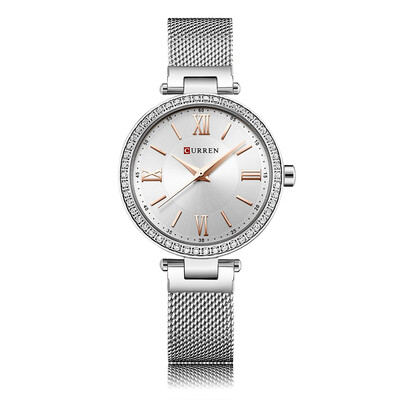 

CURREN 9011 Women Watch Quartz Movement Crystal Wrist Watch Simple Causal Gift for Women