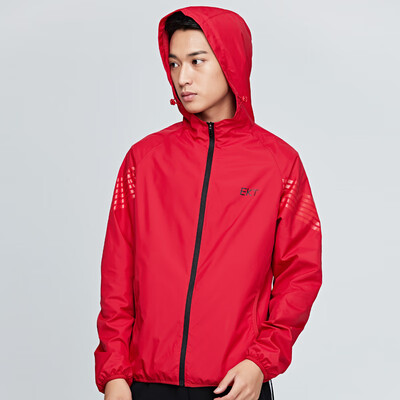 

Hongxing Erke mens comprehensive training clothing hooded thin section zipper mens sports jacket 51218308033 glaze red M