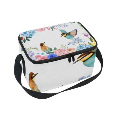 

ALAZA Lunch Box Twins Birds Insulated Lunch Bag Large Cooler Tote Bagfor Men Women