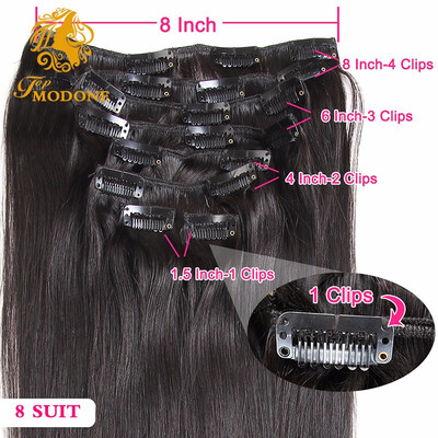 

Clip fever sell 1B color real person hair piece 100g clip hair white