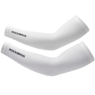 

Rock brothers ROCKBROS ice silk sleeves sunscreen female drivers sleeves outdoor arm sets mens summer riding arm guards upgrade models white