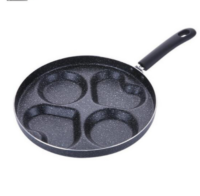 

28 Cm Aluminum Non-Stick Frying Pan Creative Four-Hole Heart Shaped Breakfast Frying Pan Gas Stove Can Be Used