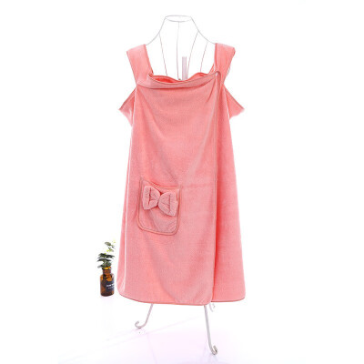 

Female new coral fleece bathrobe microfiber bath towel robe multicolor soft absorbent lint non-fading bath towel simple strap bath