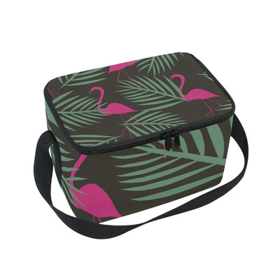 

ALAZA Lunch Box Insulated Lunch Bag Large Cooler Tote Bag Swan Leaf for Men Women Girls Boys