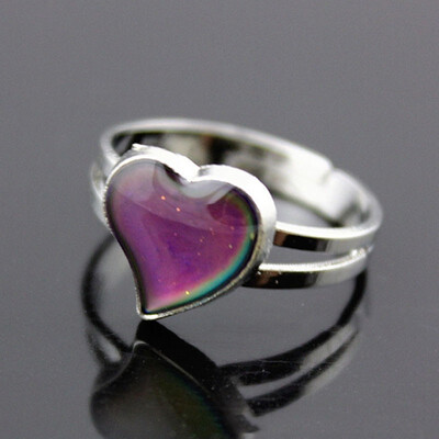 

Heart-shaped Thermochromic Ring Open Heart Ring Ring Love Temperature Color Ring