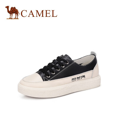 

Camel CAMEL ladies playful letters fashion stitching round head casual shoes A91515671 black 36