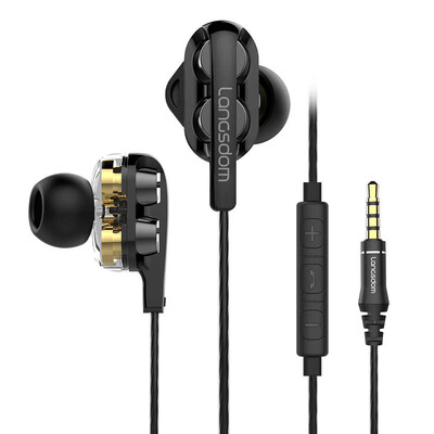 

Langsdom D4C Dual Driver Phone Earphone with Mic 35mm In-ear Gaming Headset Stereo Hifi Earbuds Earphones for Huawei xiaomi