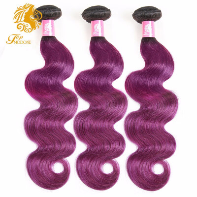 

Brazilian human hair gradient T1B purple Body wave long curly hair