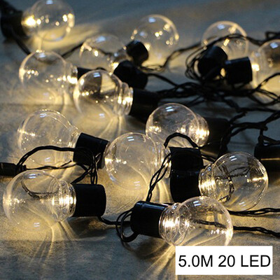 

UpperX 1pcs Solar energy Decor String Lights5M 20 LED LightsFairy Light for PatioGardenThanksgiving Transparent shell