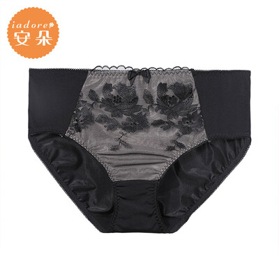 

An Lifangs An Duo waist flower lace sexy briefs ladies red panties female H21661U black BLK