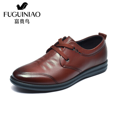 

Fugui bird FUGUINIAO suede leather mens casual shoes low to help the trend of comfortable wild lace A893115 brown 40