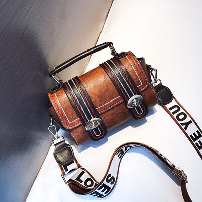 

LKX 2019 Cheap PU Leather Small Women Boston Handbag Concise Straps Messanger Single Shoulder Bag Messenger Woman Bags For Girls
