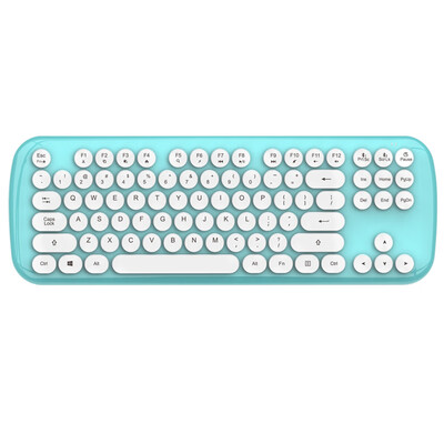 

Mofii Candy Plus Wireless Bluetooth Dual Mode Keyboard Round Chocolate Button Office Home Apple Notebook Desktop Computer White Blue