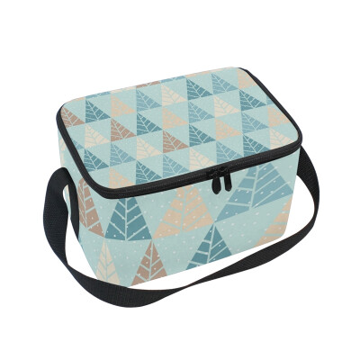 

ALAZA Lunch Box Insulated Lunch Bag Large Cooler Stylized Tree And Snowfall Tote Bag